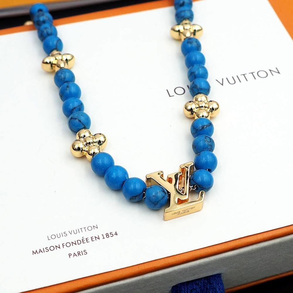 LV Blue Vintage-Inspired Necklace 409