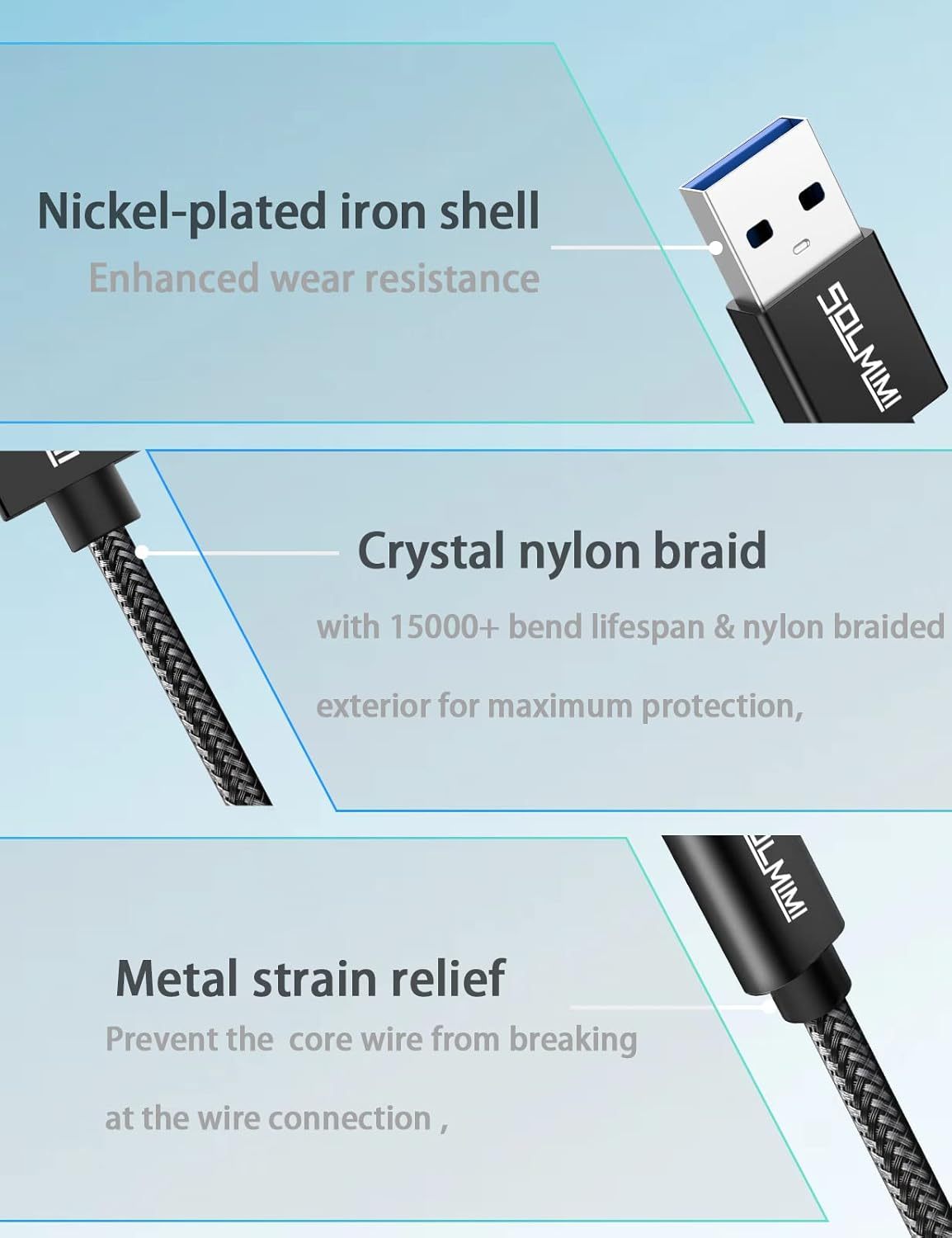 Solmimi USB-C Female to USB-A Male OTG Adapter
