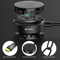 LOKUKA USB C to 3.5mm Headphone and Charger Adapter, 2-in-1 Hub