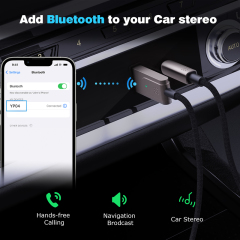 LOKUKA Bluetooth 5.3 to Aux Adapter for Car or Amp, USB to 3.5mm Female Bluetooth Receiver