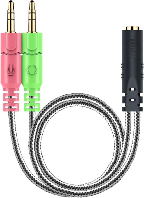 MillSO Headphone Splitter for Computer CTIA 3.5mm TRRS