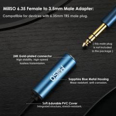 MillSO 1/4 to 3.5mm Headphone Adapter