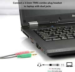 MillSO Headphone Splitter for Computer CTIA 3.5mm TRRS