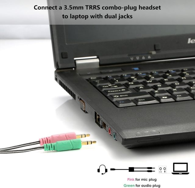 MillSO Headphone Splitter for Computer CTIA 3.5mm TRRS