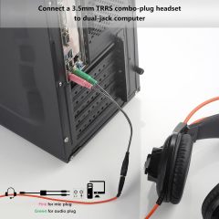 MillSO Headphone Splitter for Computer CTIA 3.5mm TRRS