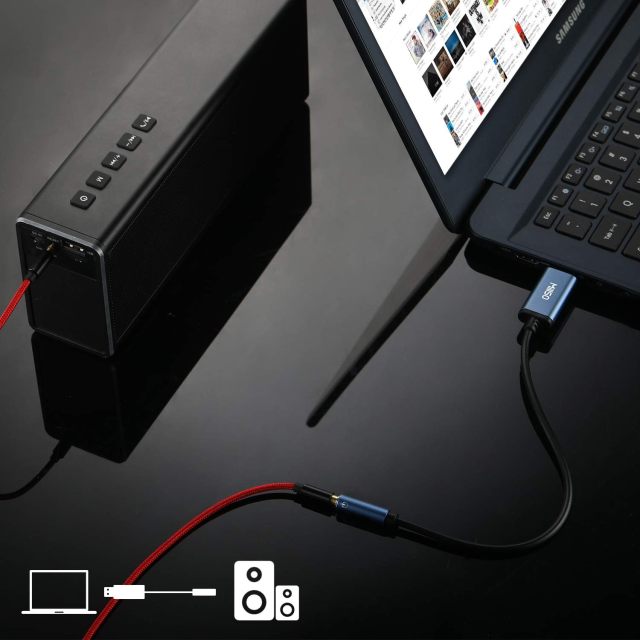 MillSO USB to 3.5mm Audio Jack Adapter