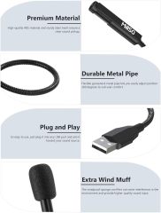 MillSO USB Microphone for Laptop Gooseneck Portable