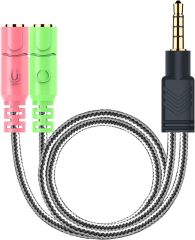 MillSO Headphone Mic Splitter, 3.5mm Headset Adapter