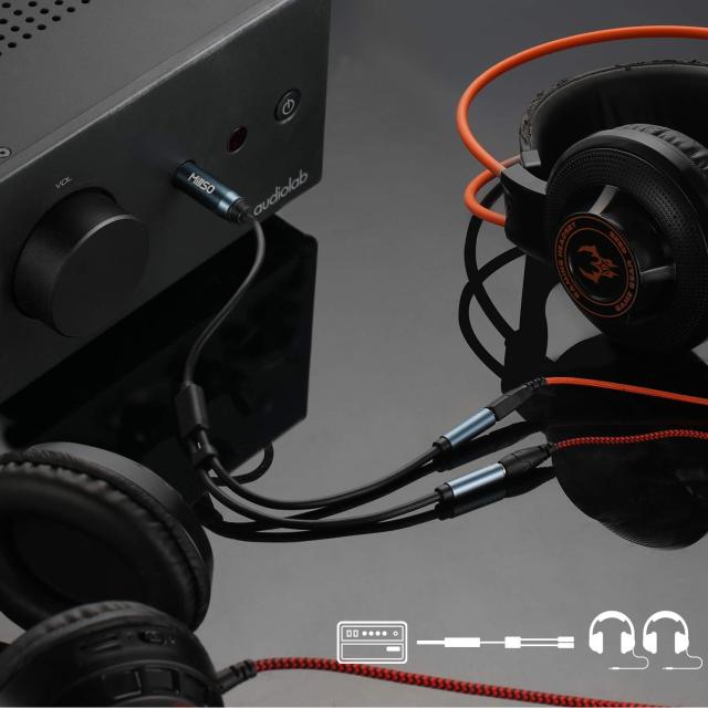 MillSO 6.35mm 1/4 Male to Dual 3.5mm 1/8 Female Headphone Adapter