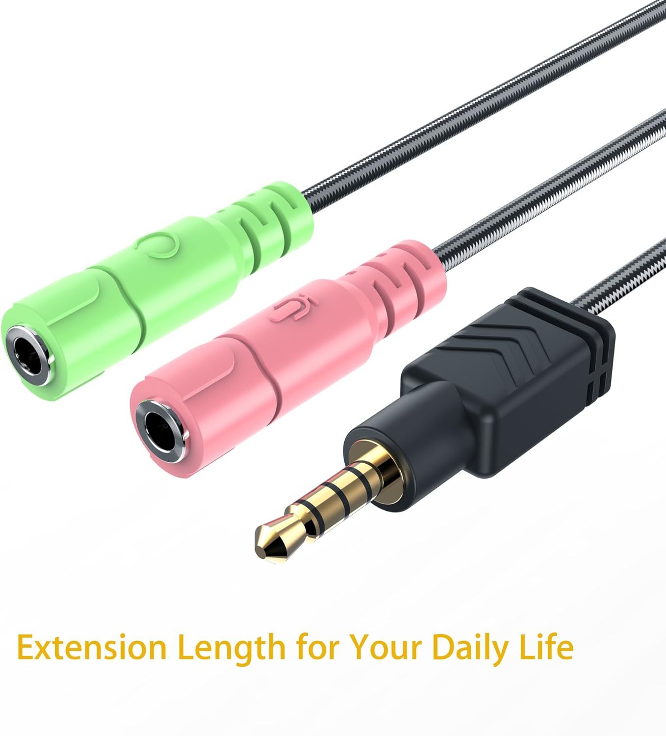 MillSO Headphone Mic Splitter, 3.5mm Headset Adapter