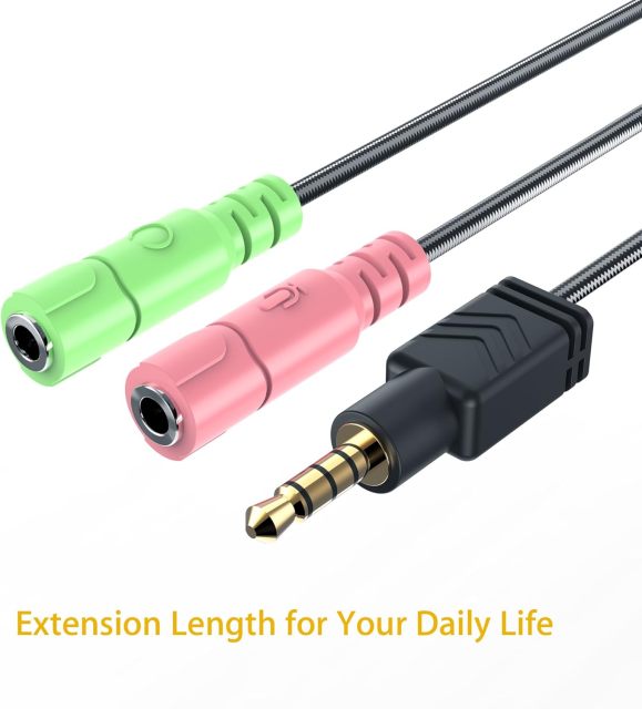 MillSO Headphone Mic Splitter, 3.5mm Headset Adapter