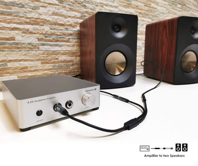 MillSO 6.35mm 1/4 Male to Dual 3.5mm 1/8 Female Headphone Adapter