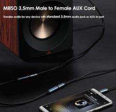 MillSO 3.5mm Headphone Extension Cable (6.6 Feet) TRRS 3.5mm Male to Female Stereo Audio Jack Extension Adapter