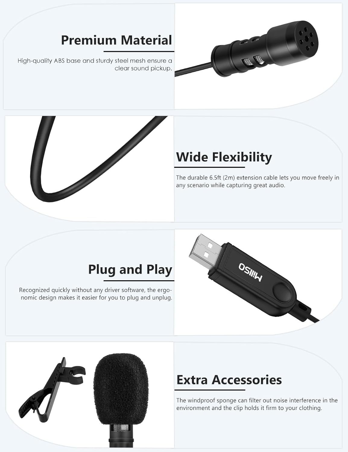 MillSO USB PC Microphone Plug