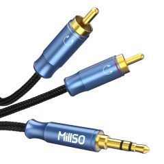 MillSO 3.5mm to RCA (8 Feet) AUX Adapter