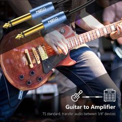 MillSO 1/4 Instrument Cable TS Electric Guitar Cable