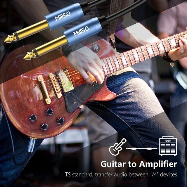 MillSO 1/4 Instrument Cable TS Electric Guitar Cable