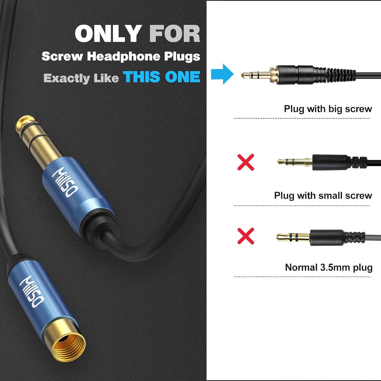 MillSO 1/4" Stereo Phone Screw-On Adapter