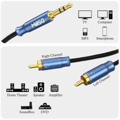 MillSO 3.5mm to RCA (8 Feet) AUX Adapter