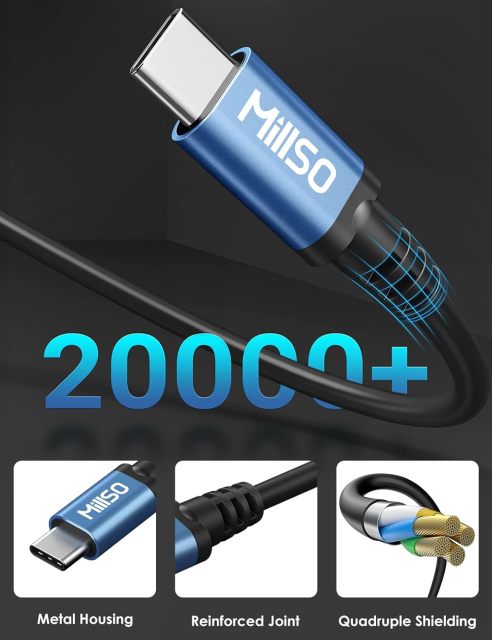MillSO USB Type C to 1/4 Headphone Adapter