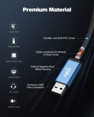 MillSO USB to Dual 3.5mm Audio Jack Adapter