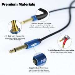 MillSO 1/4 Instrument Cable TS Electric Guitar Cable