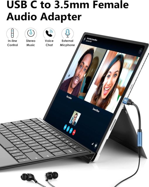 MillSO USB Type C to 1/4 Headphone Adapter