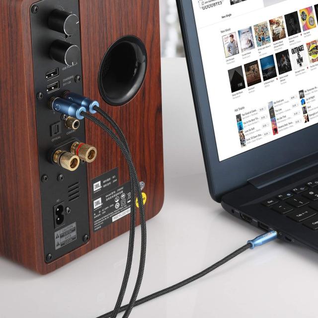 MillSO 3.5mm to RCA (8 Feet) AUX Adapter