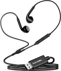 DUKABEL USB Wired Earbuds, USB Headphone with Mic for PC/ PS4/ PS5, 6FT in-Ear Stereo Earphones Headsets with Volume Control for Office Live Broadcast Gaming