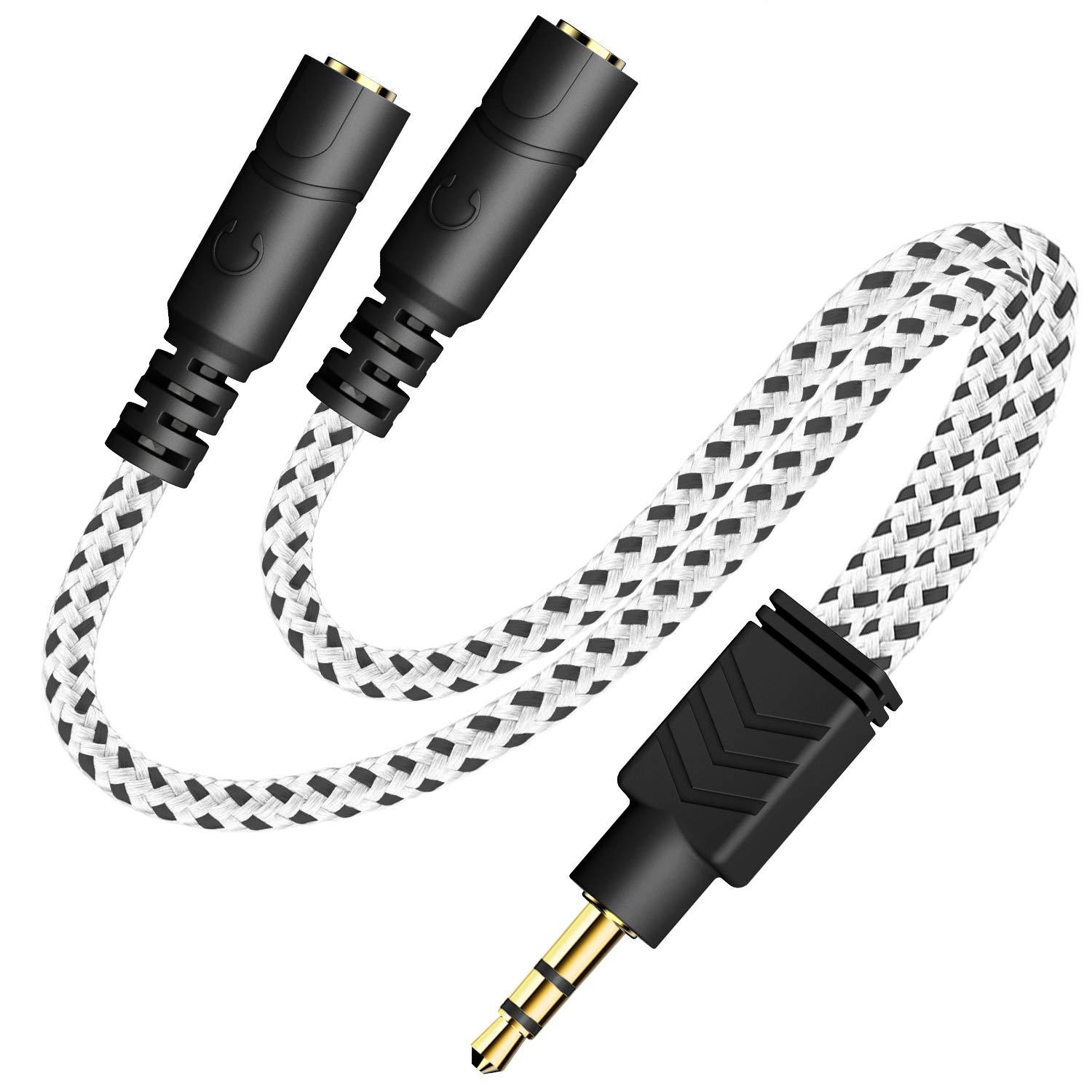 DUKABEL Headphone Splitter, Knitted 3.5mm Audio Splitter TRS