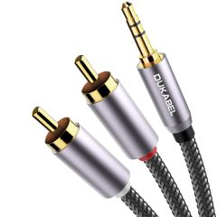 DUKABEL 2-Male RCA to AUX Braided Stereo Cable