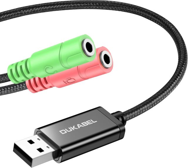 DuKabel USB to 3.5mm Jack TRS AUX Adapter