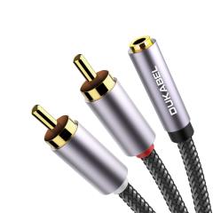 DUKABEL 3.5mm Female to 2 RCA Stereo Adapter