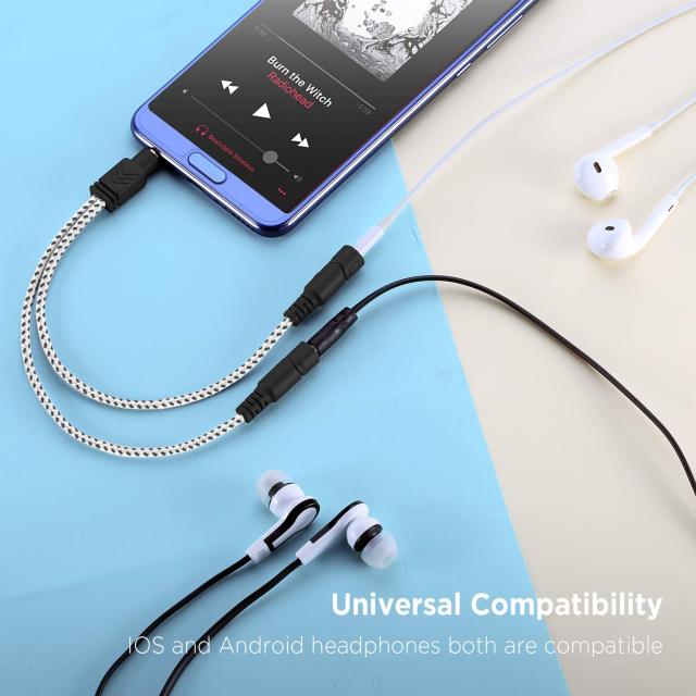 DUKABEL Headphone Splitter, Knitted 3.5mm Audio Splitter TRS