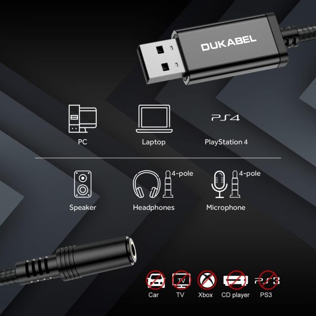 DUKABEL USB Headphone Adapter