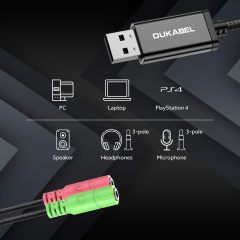 DuKabel USB to 3.5mm Jack TRS AUX Adapter