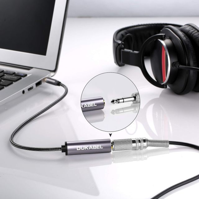 DUKABEL 1/4 Inch Female to 3.5mm Male Headphone Adapter