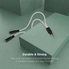 DUKABEL Headphone Splitter, Knitted 3.5mm Audio Splitter TRS