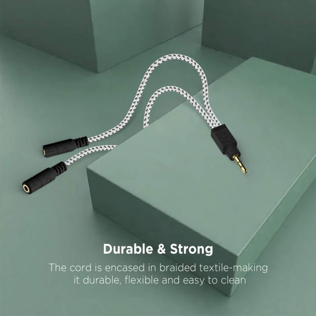 DUKABEL Headphone Splitter, Knitted 3.5mm Audio Splitter TRS