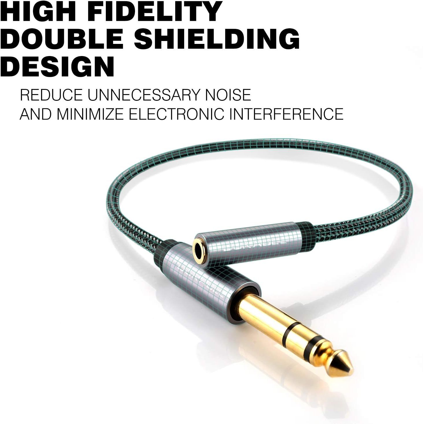 DUKABEL TopSeries 6.35mm (1/4 inch) to 3.5mm (1/8 inch) Headphone Jack Adapter
