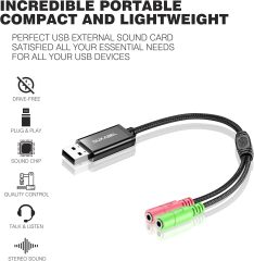 DuKabel USB to 3.5mm Jack TRS AUX Adapter