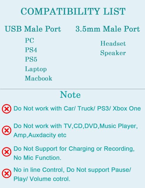 DUKABEL USB to 3.5mm Aux Cable