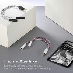 DUKABEL Headphone Splitter, Knitted 3.5mm Audio Splitter TRS