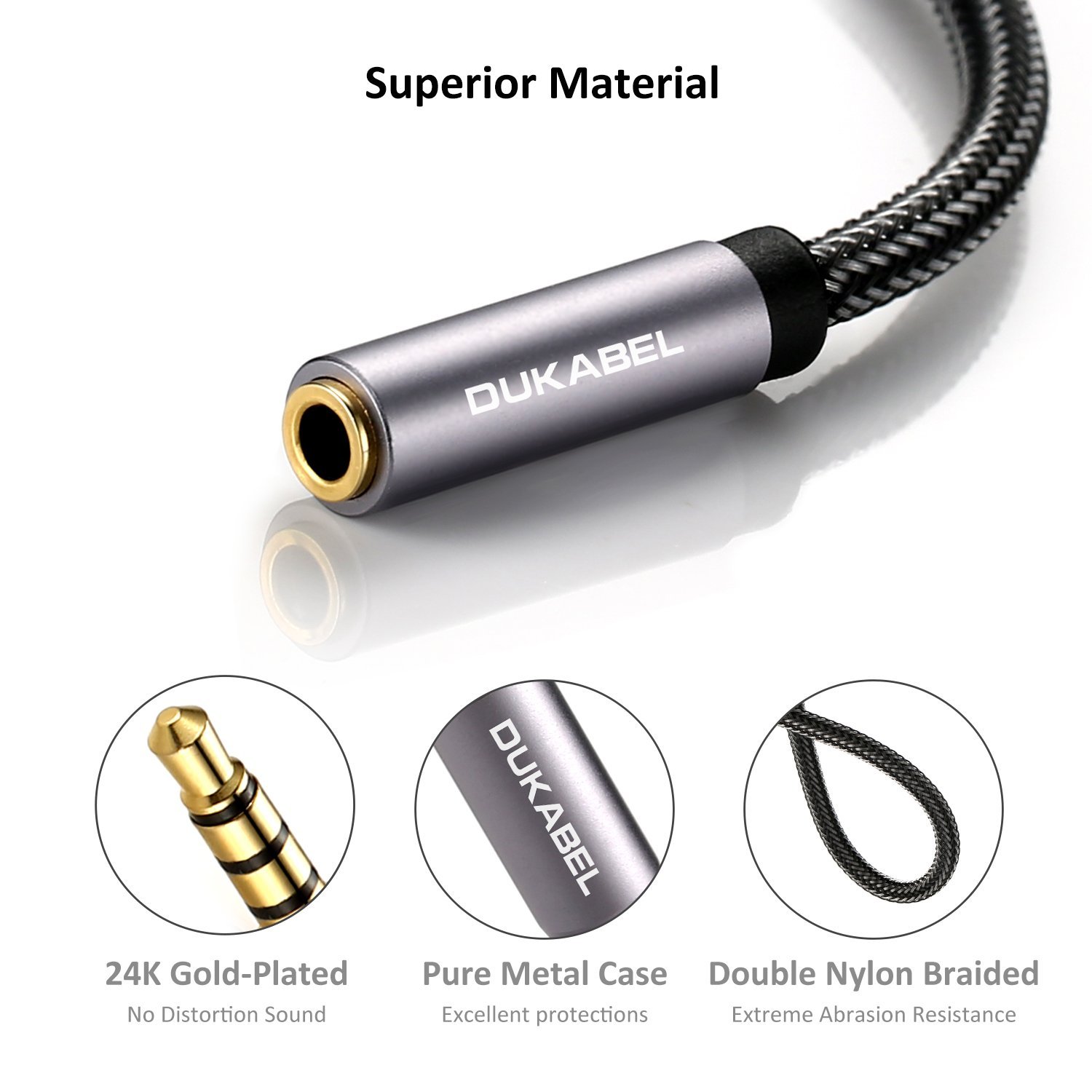 DUKABEL Headphone Extension Cable, 3.5mm TRRS