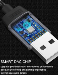 DUKABEL USB Audio Splitter, USB to 3.5mm Audio Jack Adapter