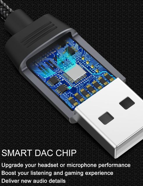 DUKABEL USB Audio Splitter, USB to 3.5mm Audio Jack Adapter