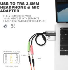 DuKabel USB to 3.5mm Jack TRS AUX Adapter