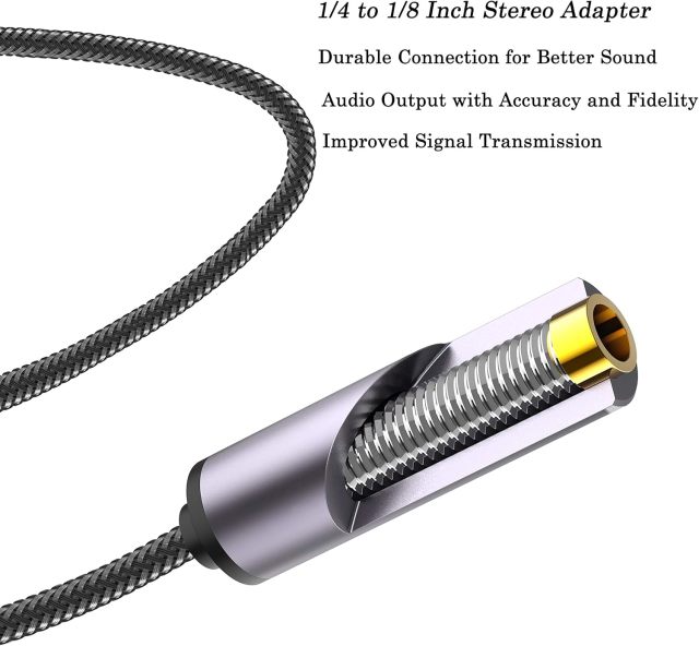 DUKABEL 1/4 Inch Female to 3.5mm Male Headphone Adapter