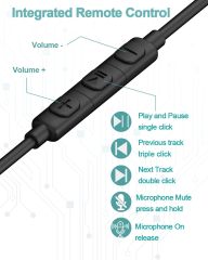 DUKABEL USB Wired Earbuds, USB Headphone with Mic for PC/ PS4/ PS5, 6FT in-Ear Stereo Earphones Headsets with Volume Control for Office Live Broadcast Gaming