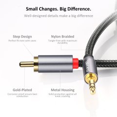 DUKABEL 2-Male RCA to AUX Braided Stereo Cable